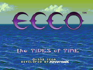 Ecco: The Tides of Time title screen for Sega Mega Drive